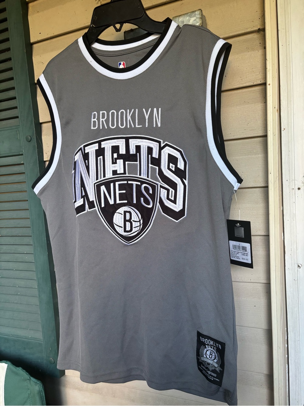 NBA Brooklyn Nets Gray and Black Sleeveless Jersey